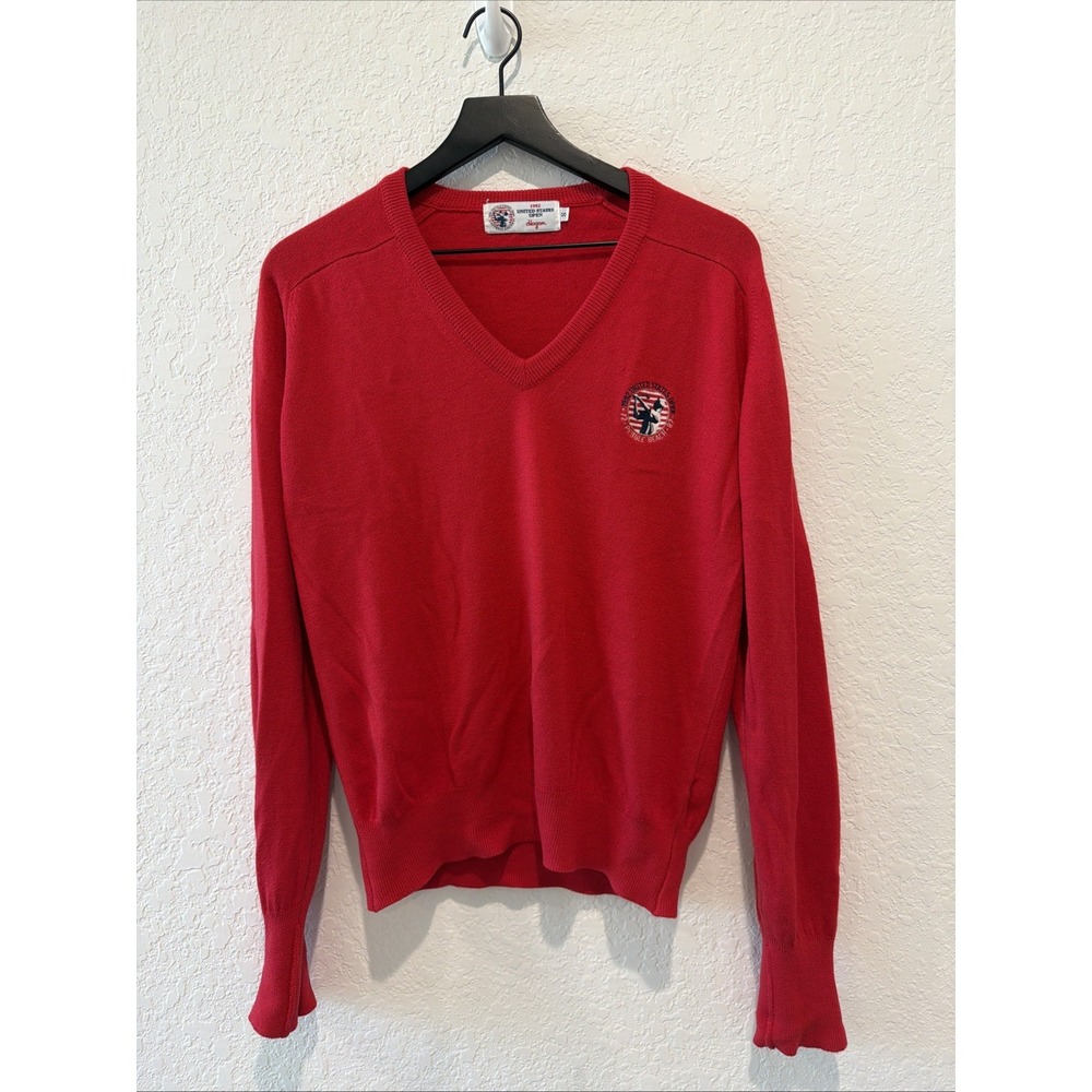 Vintage 1992 United States Open Hogan Pebble Beach Sweater Red Size Small Cotton